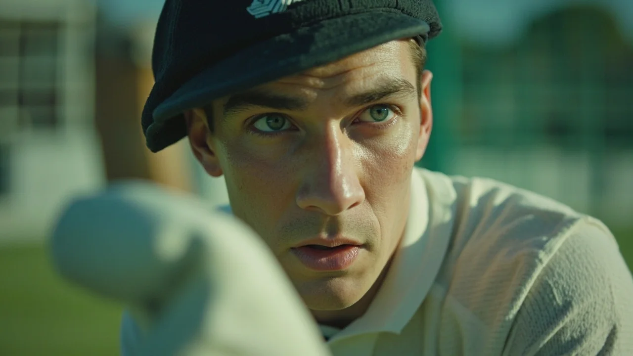 A batter in the nets during a pre-season training session